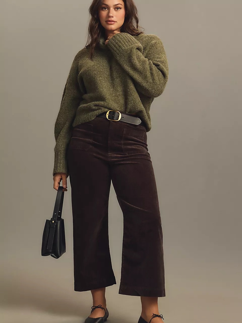 Maeve Colette Cropped Wide-Leg Corduroy Jeans